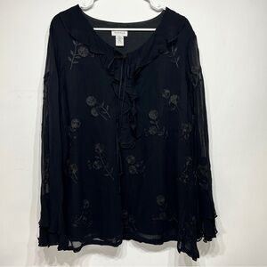 Elegant Black Floral Women's Top 18/20